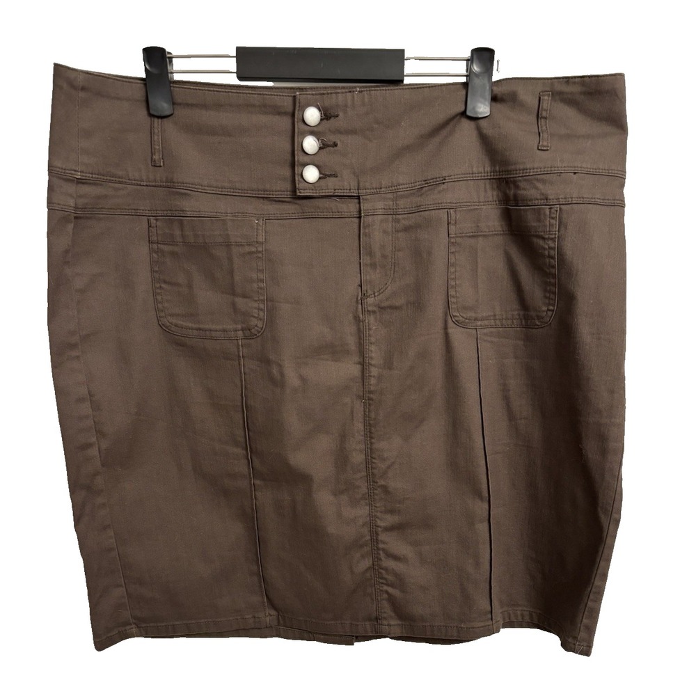 Avenue Women's 22 Brown Denim Skirt Sexy Normcore Essential Staple‎ Y2K 90's
